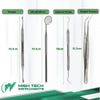 7 Pcs Oral Hygiene Kit Plaque Remover Professional Dental Picks for Teeth, Scraper, Serrated Tweezers, Mouth Mirror, Double Ended Picks for Gum Care Cleaning Set - Stainless Steel with Carrying Case