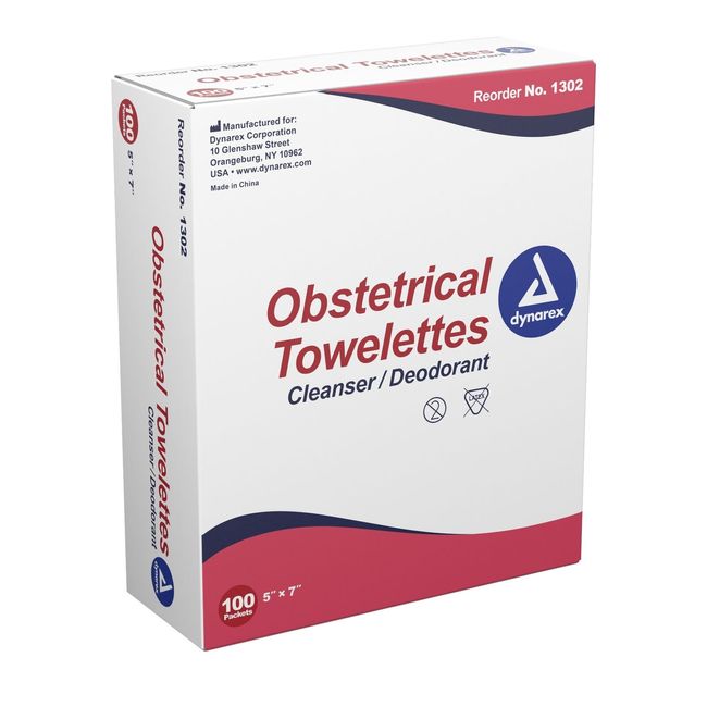 Obstetrical Wipe Dynarex Individual Packet Scented 100/Box #1302