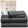 Soft 100% Cotton King Size Bed Sheets Set with Deep Pockets, Sateen Weave, Cooli