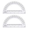 EBOOT Plastic Protractor Math Protractors 180 Degrees, 6 Inch, Clear, Pack of 2