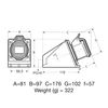 FAMATEL - Base Surface IP44 | 2P+T | 32A | 220-240V | Blue