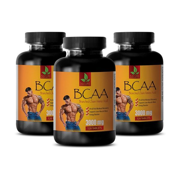 muscle recovery - BCAA 3000mg - mass gainer - 3 Bottles