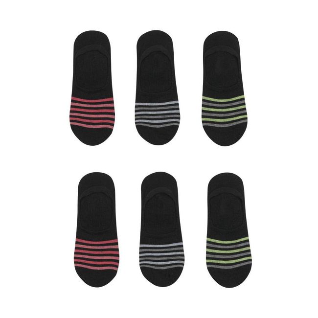 C9 Champion Women's Liner Sock, Black with Color Stripes, 5-9