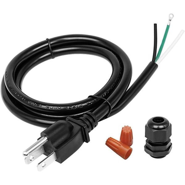 iPower 3 ft Disposal Power Cord Kit, Black