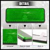 Hihaha 2 Pcs 87mm Green Universal Rectangular Reflective Warning Reflector Durable Material
