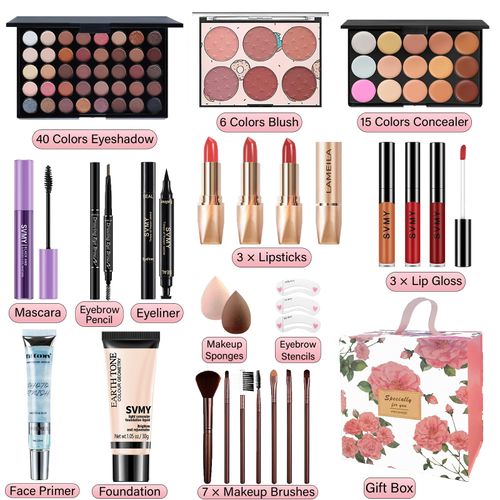 Makeup Set for Women, Makeup Full Kit for Beginners Teen Girls, Makeup Gift Set for Teens & Adults, Travel Makeup Set for Girls, Makeup Bundle, Eyeshadow Palette, Lip Gloss, Face Makeup, Eye Makeup