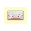 5X Double Socket Surround, Acrylic Back Panel or Plate, Protect Wall from Finger Prints, Font Colour:Ivory