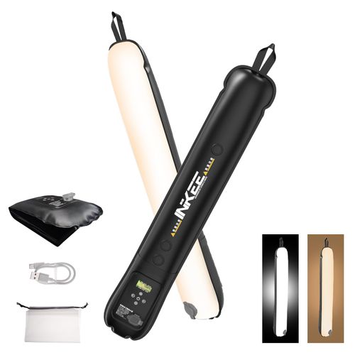 INKEE GC12 Bi-Color LED Video Light, 12W 2700KK-6500K Inflatable Photography Light with 18.5Wh Battery, CRI 95+ Handheld Portable Lighting for Outdoor Video Recording & Studio Shooting