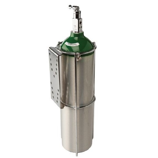 Compact Oxygen Tank Holder for Flat Surface Mounting D or E Size Cylinder - Tank NOT Included