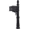 Stratford Plastic Mailbox and Post Kit, SC000BAM, Black, Medium Capacity