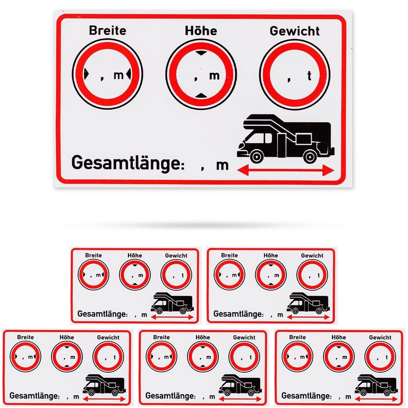 Sticker Set for Caravan Cockpit, 6 Pieces, 10 x 6 cm, Writeable and ...