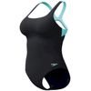 Speedo Women's Swimsuit with Flex Band and Integrated Swimming Bra, Swimming Fitness Training, Swimwear, Anthracite, 38