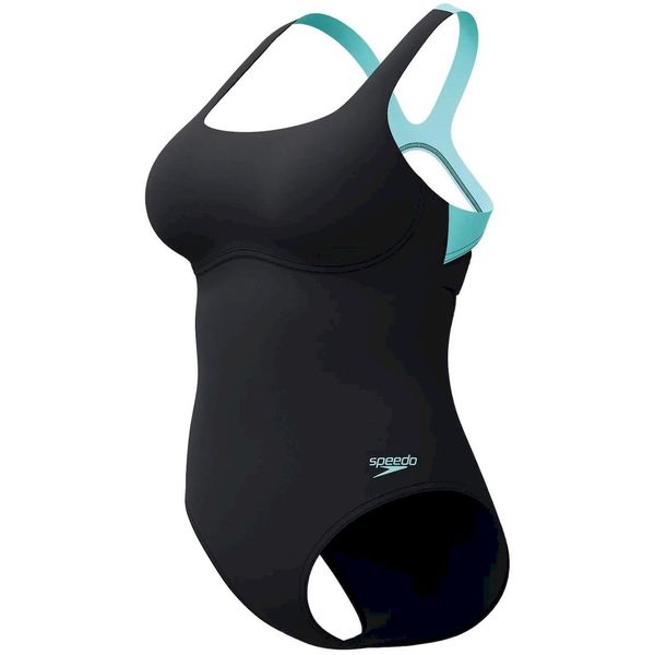 Speedo Women's Swimsuit with Flex Band and Integrated Swimming Bra, Swimming Fitness Training, Swimwear, Anthracite, 38