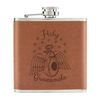 Holy Guacamole 6oz PU Leather Hip Flask Tan