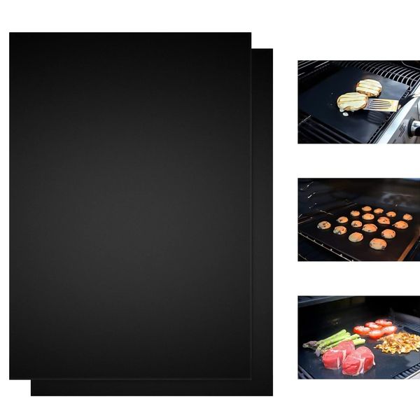 Ankier Oven Liner-2 Pack BBQ Grill Mat,(29.5 X 42cm) BBQ Grill Mat,baking mat,Non-Stick Liners,Fiberglass Coated Teflon Oven Liners for Charcoal, Gas or Electric Grill, Electric/Gas Oven & Microwave.