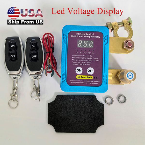 Car Truck Wireless Remote Battery Disconnect Kill Switch +LED Digital Display