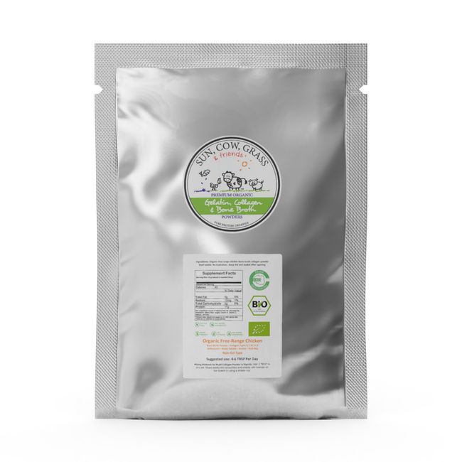 Chicken Bone Broth Collagen Powder - Pure & Organic - Free-Range (2LB / 907g)