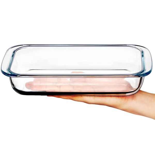 1 Liter Mini (5.5in x 8in) Glass Baking Dish for Oven, Single Serving Glass Pan for Cooking Small Glass Casserole Dish Rectangular Baking Pan Glass Oven Bakeware