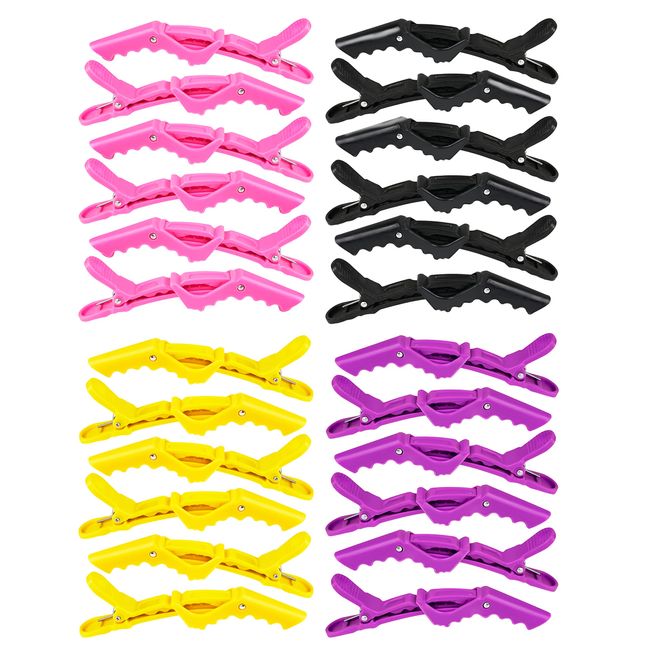 Hair Clips for Styling Sectioning 24pcs, Hair Styling Clips, Alligator Clips of Professional Hair Salon, Pastel Alligator Hair Clips, Plastic Hair Clips, Gator Clips