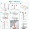 3-Tier Clear Pull Out Organizer Stackable Kitchen Bathroom Organizer w/ Dividers