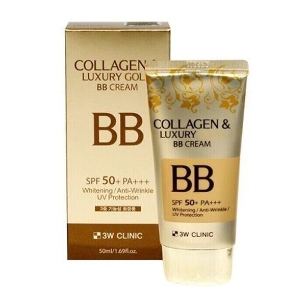 3W CLINIC Collagen & Luxury Gold BB Cream - 50ml SPF50+ PA+++ USA SELLER