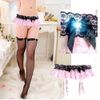 garter belt & stocking & thong (pink)