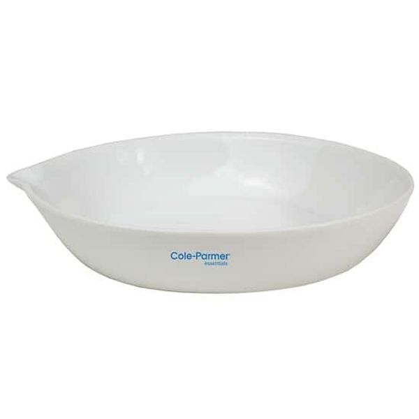 Cole-Parmer Evaporating Dish, Porcelain, Flat Form, 50 mL, 6/pk