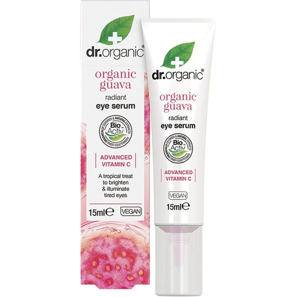 Dr Organic Guava Eye Serum, Vitamin C, Brightening, Mens, Womens, Natural, Vegan, Cruelty-Free, Paraben & SLS-Free, Organic, 15ml