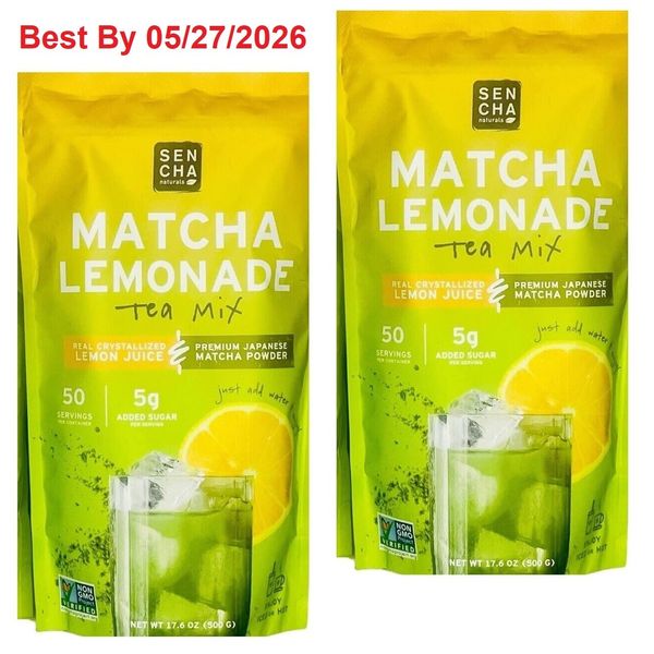2-pack Sencha Organic Matcha Lemonade Tea Mix 17.6 oz
