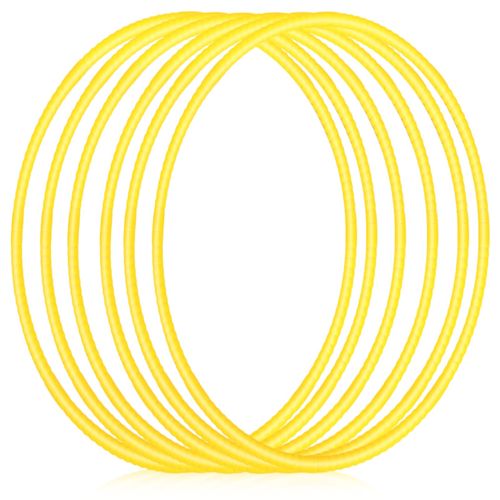 Shappy 6 Pcs Exercise Hoop Detachable Adjustable Plastic Toy Hoop Playground Toys Colored Hoop Circles for Teens Games Gymnastics Dog Agility Equipment Party Decor(32 Inch,Yellow)