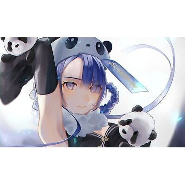 Anime girls blue hair eyes hat toys ribbon gloves Playmat Game Mat Desk