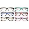 V.W.E. 6 Pairs Lightweight Spring Hinge Tile Design Rectangular Reading Glasses - Clear Lens Reader 7014 (6 Pairs Assorted, 1.50)