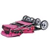 4 Wheels Pink Pet Stroller Foldable Dog Cat Jogging Stroller w/ Storage Basket