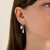 FABINA 925 Sterling Silver Safety Pin Earrings