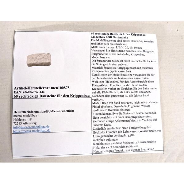 60 Rectangular Building Blocks for Nativity Building