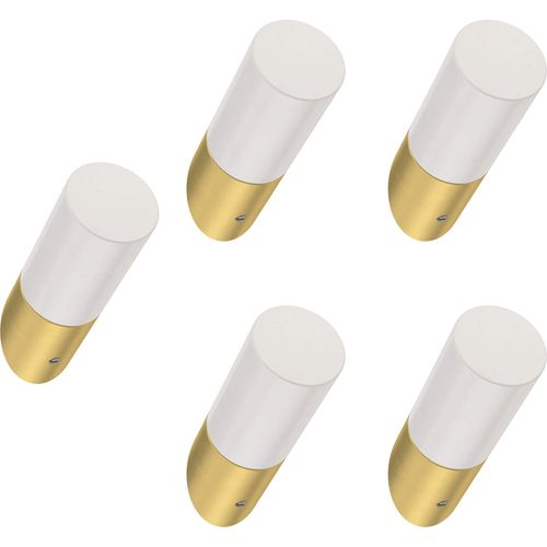 Franklin Brass B41615-PBB-B Modern Slant Hook, 2-1/4", Pure White & Brushed Brass, 5 Pack