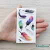 Yesallwas Stylish Tattoo Stickers, Cute, Feathers, Set of 6, Colorful Feathers, Tattoo Stickers, Cute, Peacock Feathers, Feathers, Realistic Tattoo Stickers, Body Stickers, Kids, Women's, Waterproof, Long Lasting, 2.4 x 4.1 inches (6 x 10.5 cm), Feather