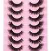 JIMIRE False Eyelashes Fluffy Cat Eye Natural Faux Mink Lashes Dramatic Wispy Fox Eye 17MM Strip Fake Lashes Look Like Eyelash Extensions Pestañas 7 Pairs Pack