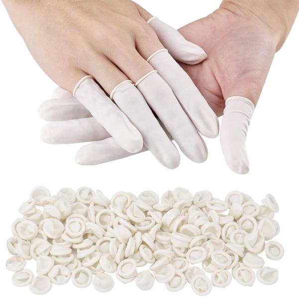 woojfcang Finger Cots, 200 PCS Latex Waterproof Finger Protectors,Anti-Static Finger Covers,Finger Gloves Disposable Finger Sleeve Thumb Protector Finger Tip Protector Thumb Cover