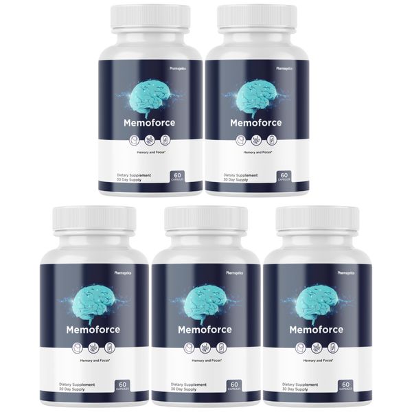 Memoforce Brain Booster for Memory Cognitive Health & Wellness - 5 Bottles