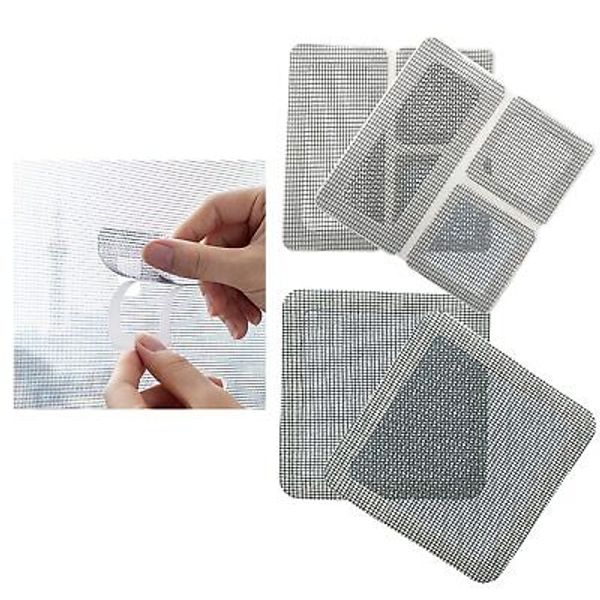 Window Screen Repair Kit Tapes Patch, Grey 3.5 inches X 3.5 inches 4pcs (8 pa...