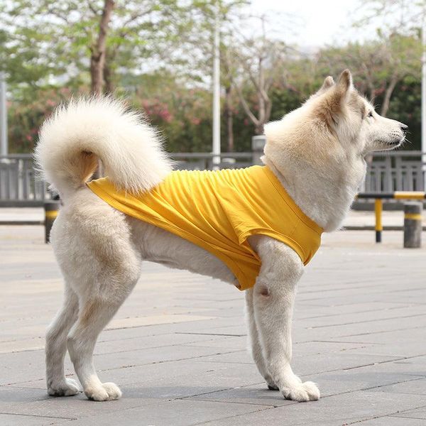 Summer Breeze Dog Vest - Stylish Cotton Shirt For Small To Extra Large Dogs - Yellow / Xs