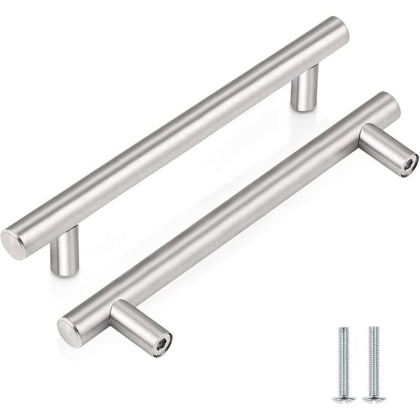 2 Pack Kitchen Cupboard Handles Stainless Steel Kitchen Door Handles Brushed Cabinet Handles Wardrobe Handles Drawer Handles (Hole Centre 96mm)