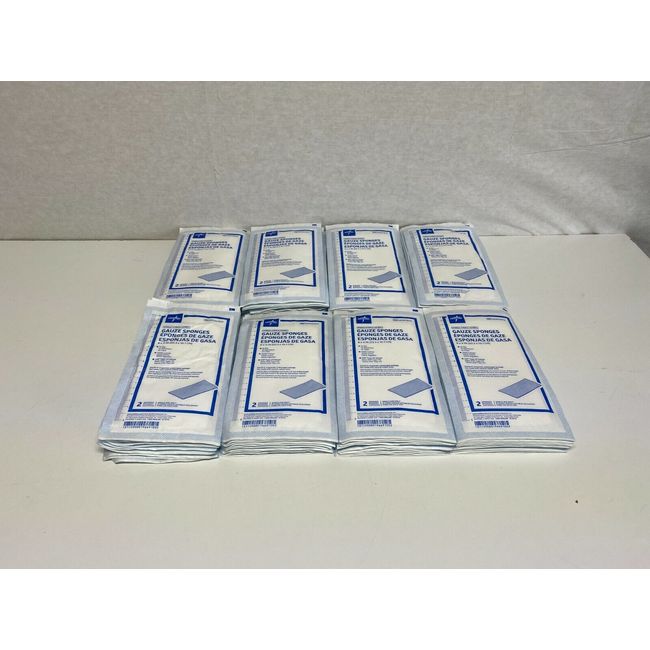 D5:  Lot of 164 Medline Gauze Sponges 8"X4" - (82 packs/2 per pack)