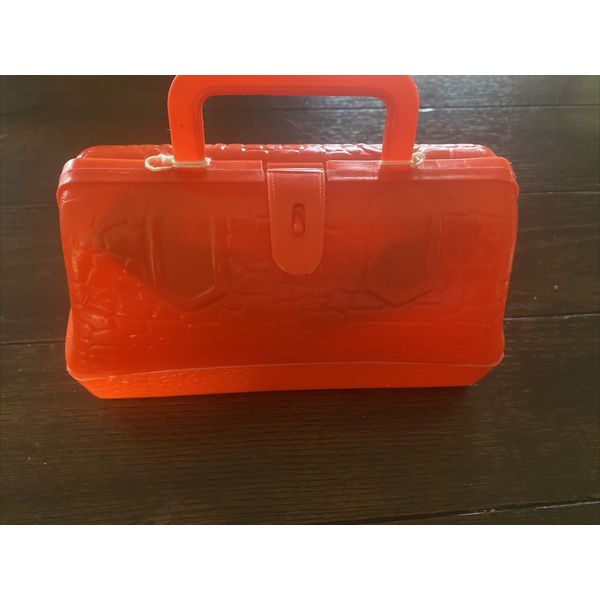 Vintage Doctors Bag Red Plastic Pretend PlayToy Medical First Aid Kit