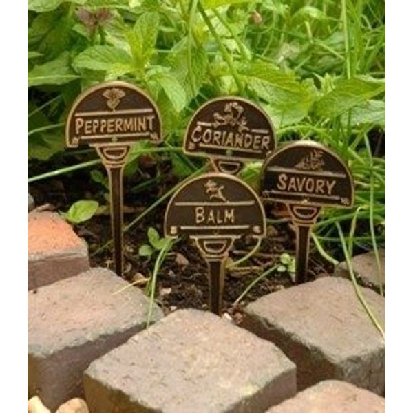 Cast Brass Balm Herb Label
