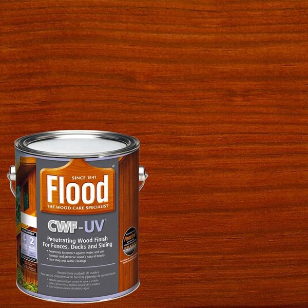 Deck Stain 1 Gal. Wood Finish Acrylic/Oil Based Exterior Redwood UV Waterproof