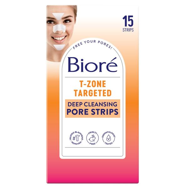 Bior T Zone Deep Cleansing Pore Strips 15 Count Blackhead Remover Vegan Friendly
