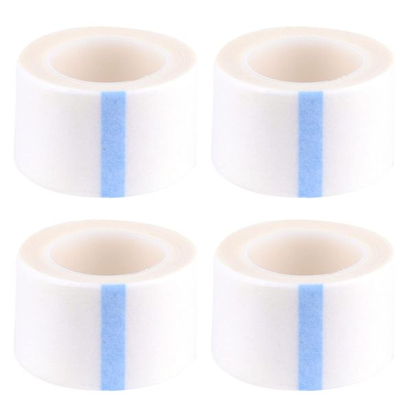 4 Rolls Micropore Surgical Tape, Microporous Tape 2.5cm X 9.1m First Aid Medical Tape Earring Cover Up Tape (White)