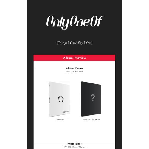 ONLYONEOF Things I Can't Say Love 6th Mini Album CD+Photobook+Photocard+Lenticular Card+Folding Poster on Pack+Tracking Sealed OOO (Set(Hard+Soft))